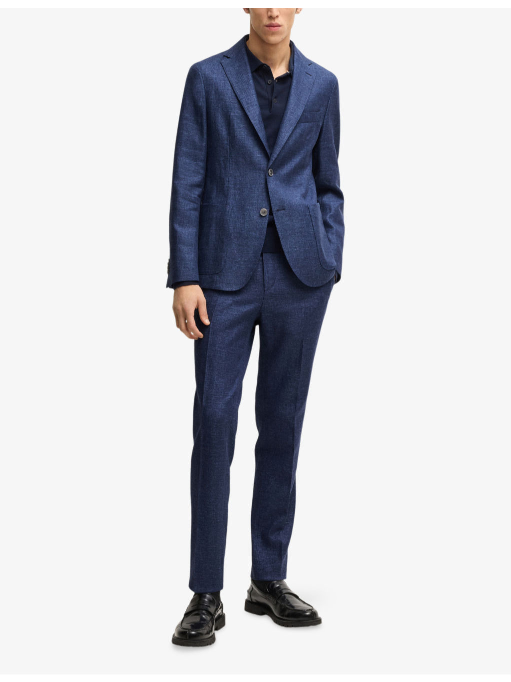 Notched-Lapel Single-Breasted Slim-Fit Woven Blazer - 2