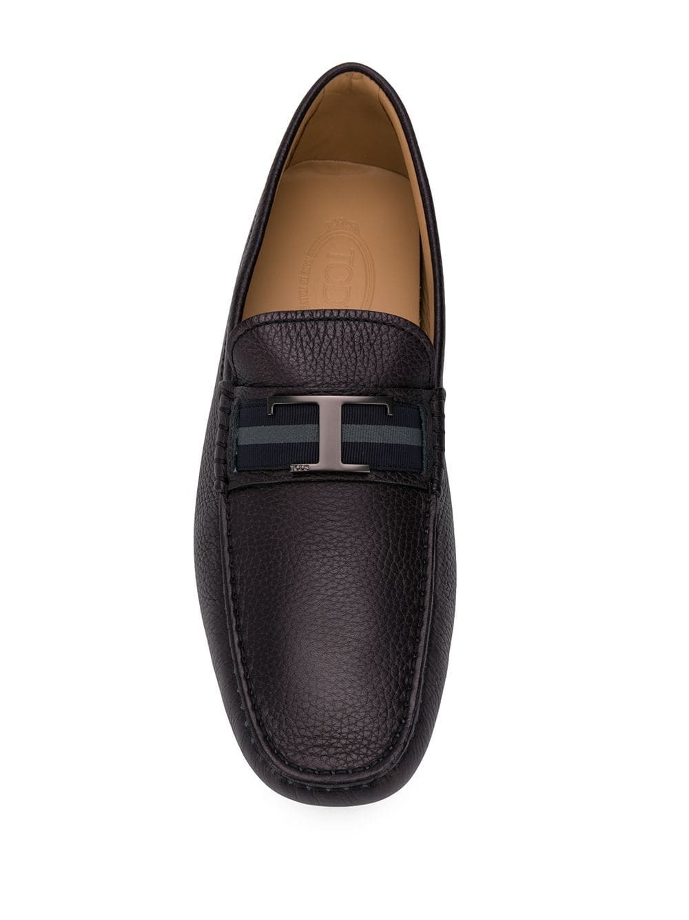 logo plaque loafers - 4