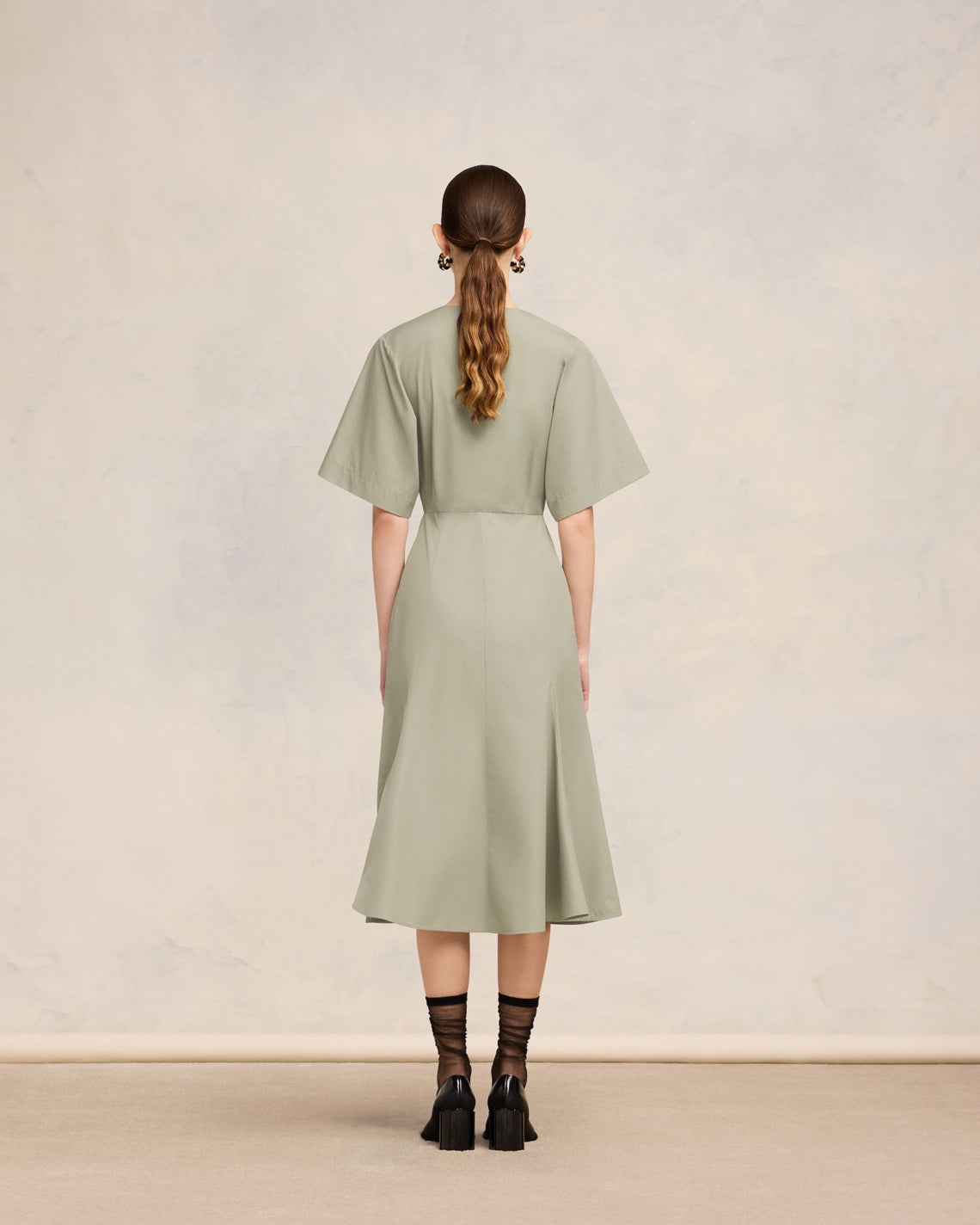 MIDI DRESS WITH HIDDEN TAB - 3