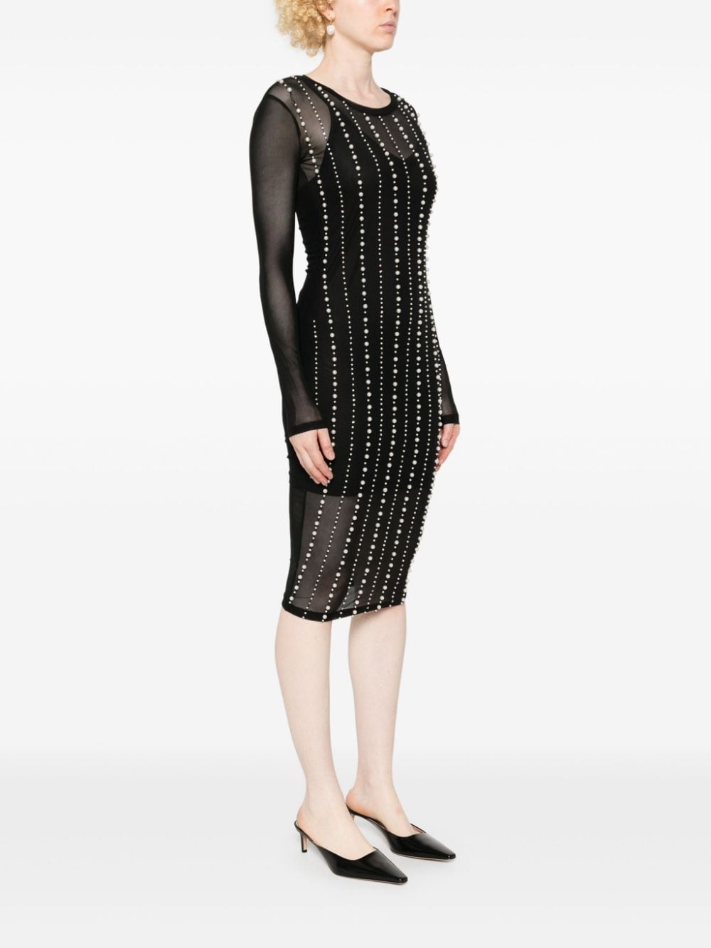 faux-pearl midi dress - 3