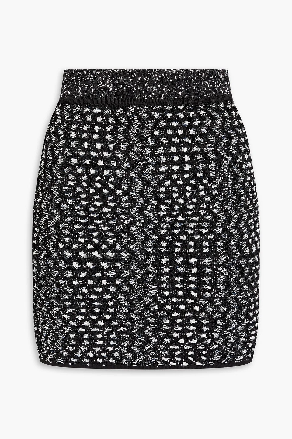 Sequined jacquard-knit mini skirt - 1