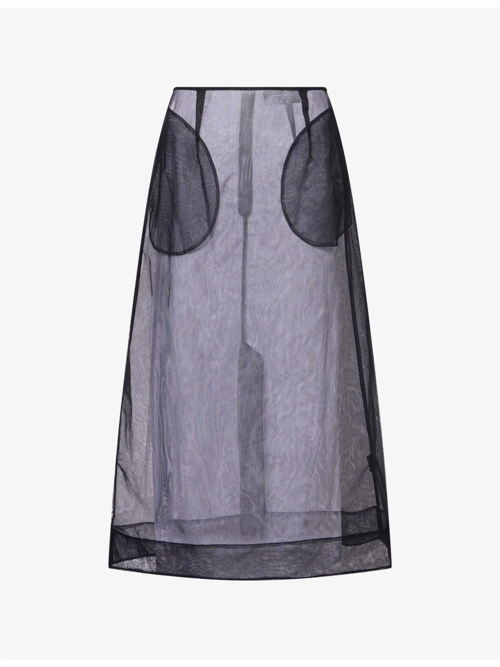 Ripple Sheer Mesh Midi Skirt - 1