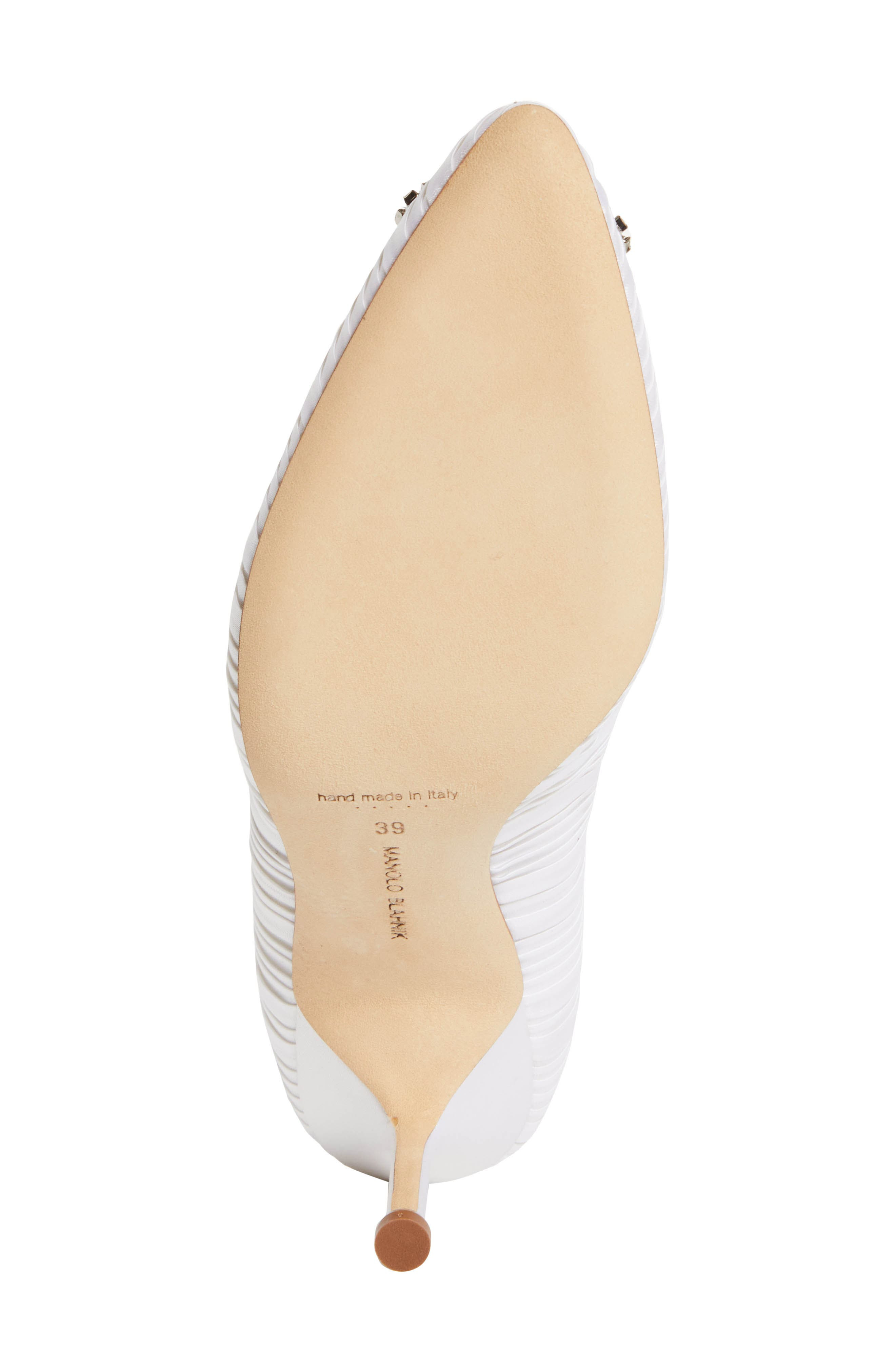 Manolo Blahnik Hangisi Crystal Buckle Pump in White Multi at Nordstrom - 6