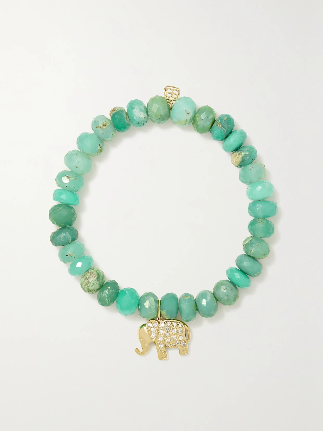 Elephant 14-karat Gold, Chrysoprase And Diamond Bracelet - 1