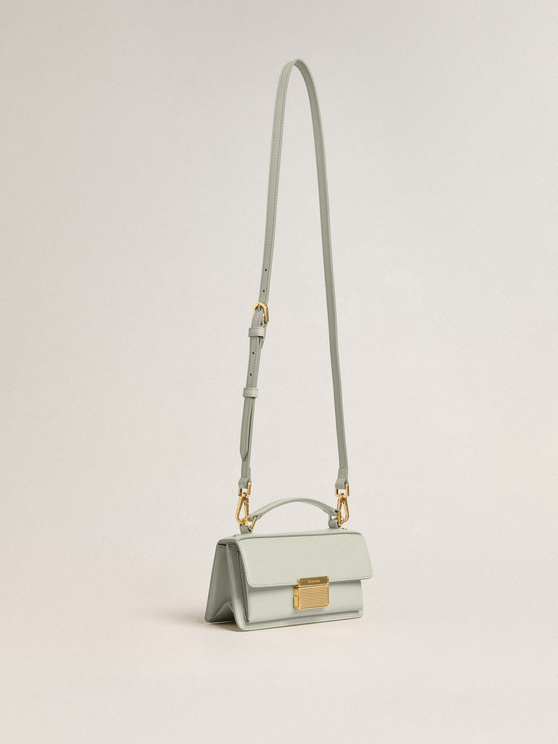 Golden Goose Small Venezia Bag in mineral-gray boarded leather with gold details outlook