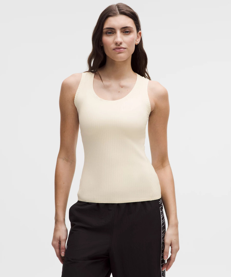 Wundermost Ultra-Soft Ribbed Nulu Scoop-Neck Tank Top 1