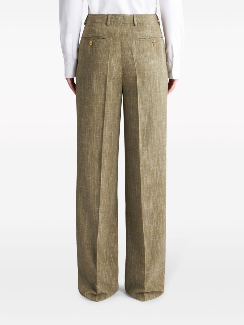 slub-texture wide-leg trousers - 4
