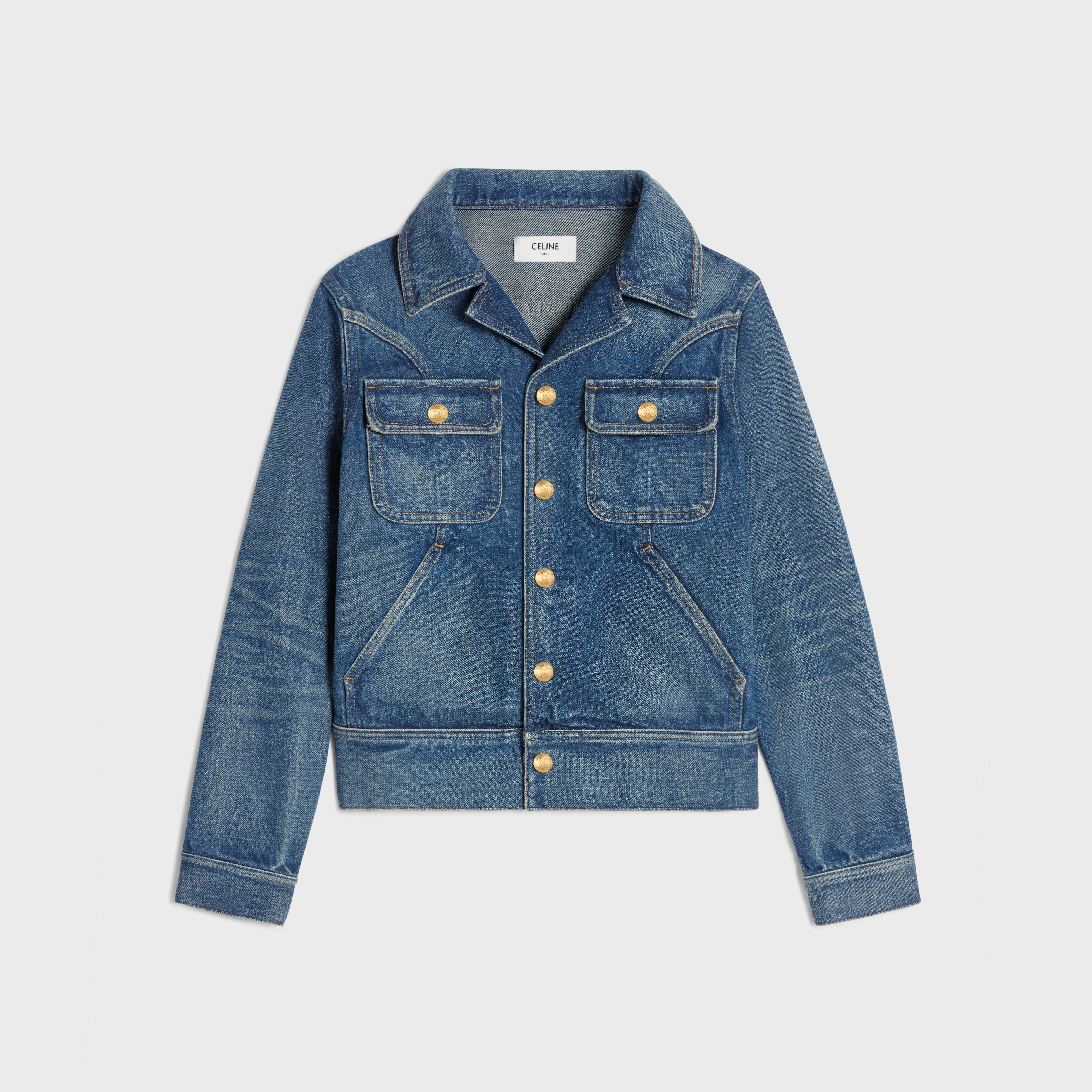 TRUCKER JACKET IN UNION WASH DENIM - UNION WASH | CELINE
