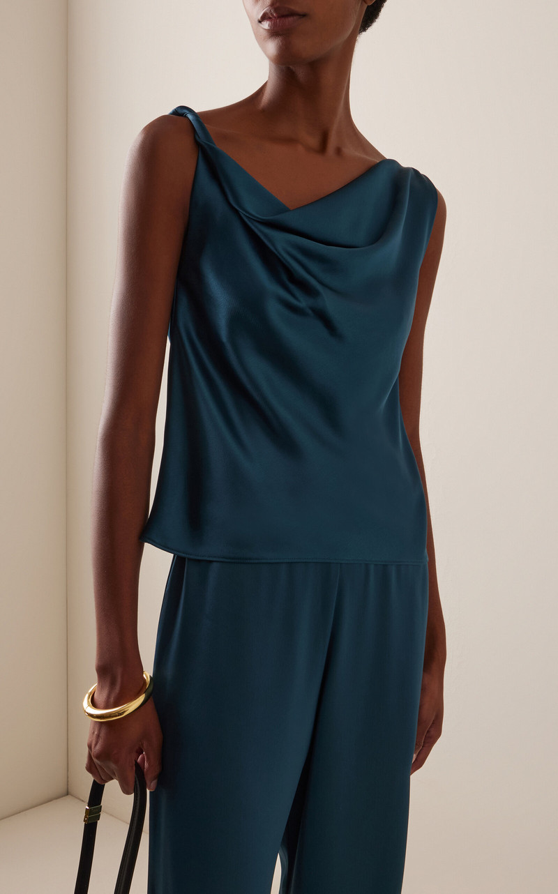 LESET Barb Satin Shell Top blue outlook