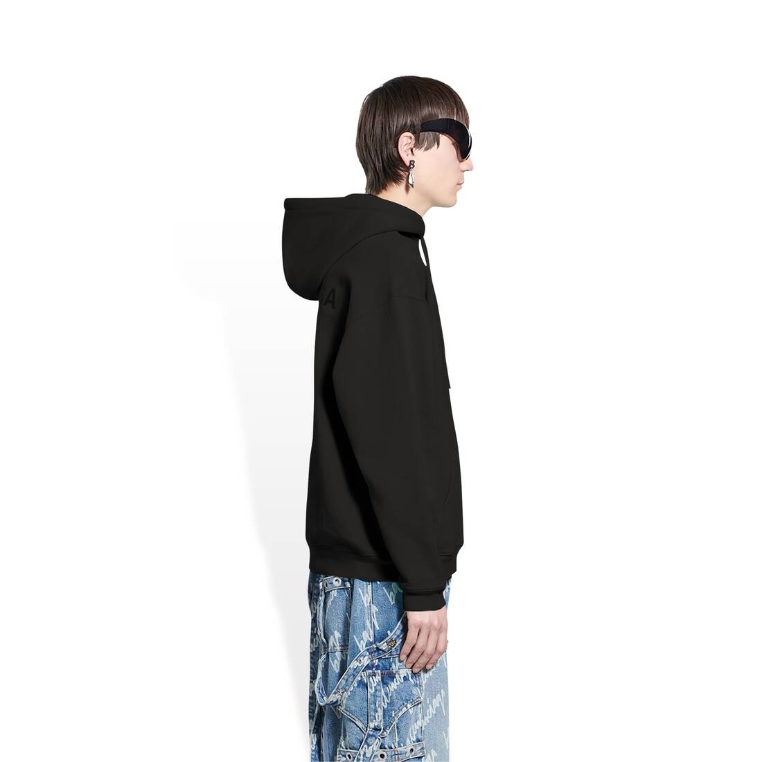 Men's Logo Hoodie Medium Fit in Black - 3