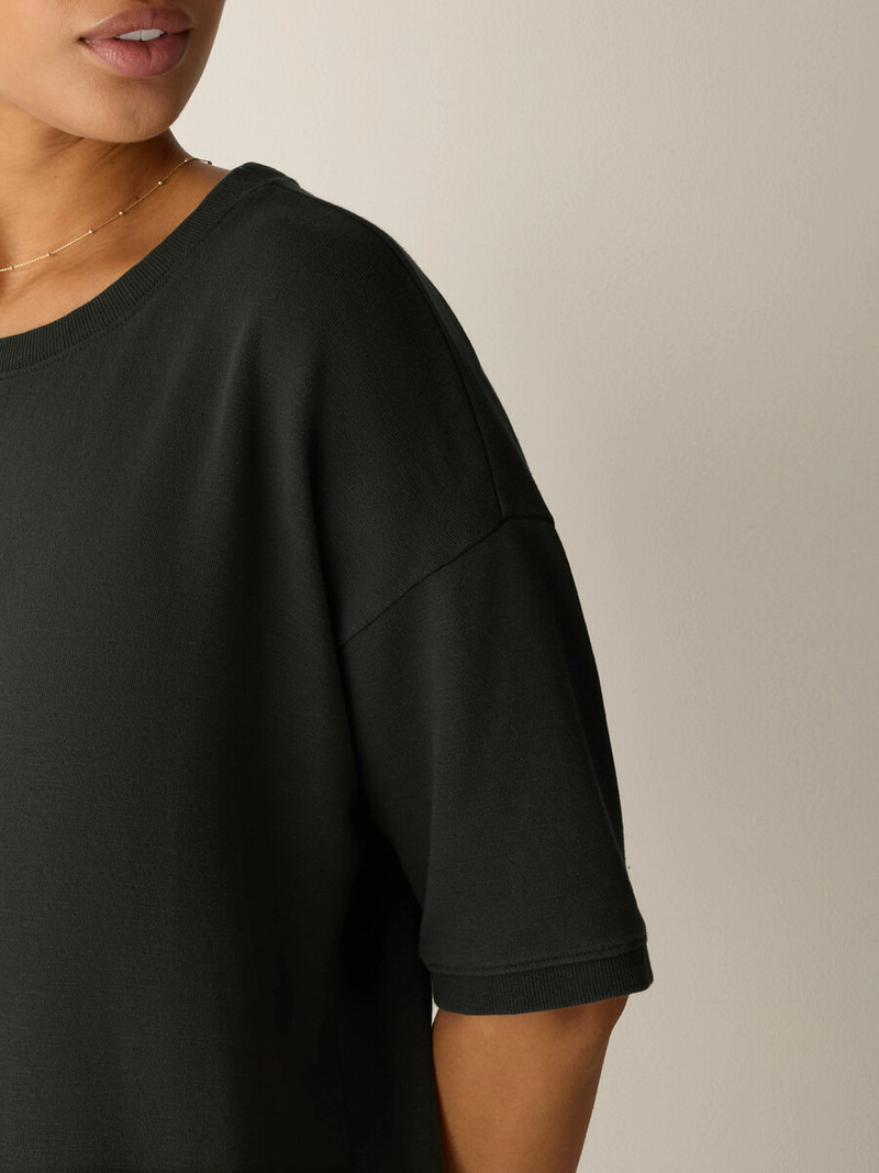 Garment-Dyed Organic Cotton Terry Crew Neck Dress 5