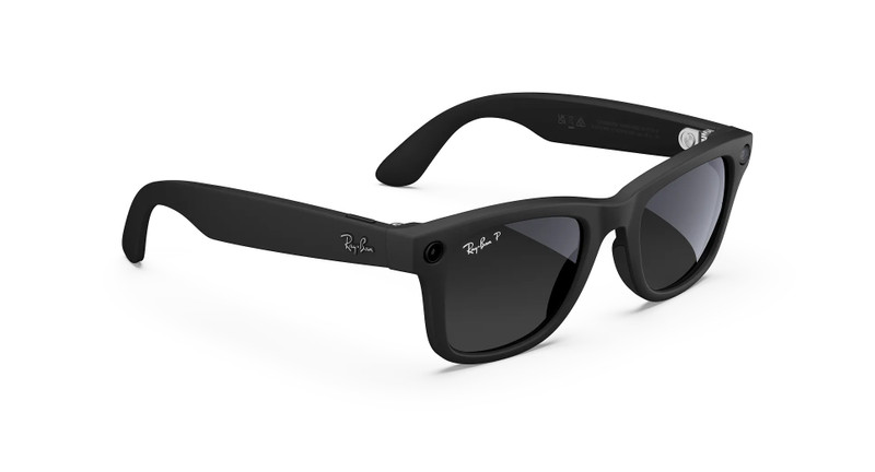 Ray-Ban Meta Wayfarer (Gen 1), Matte Black / Gradient Graphite Polarized, Standard 3