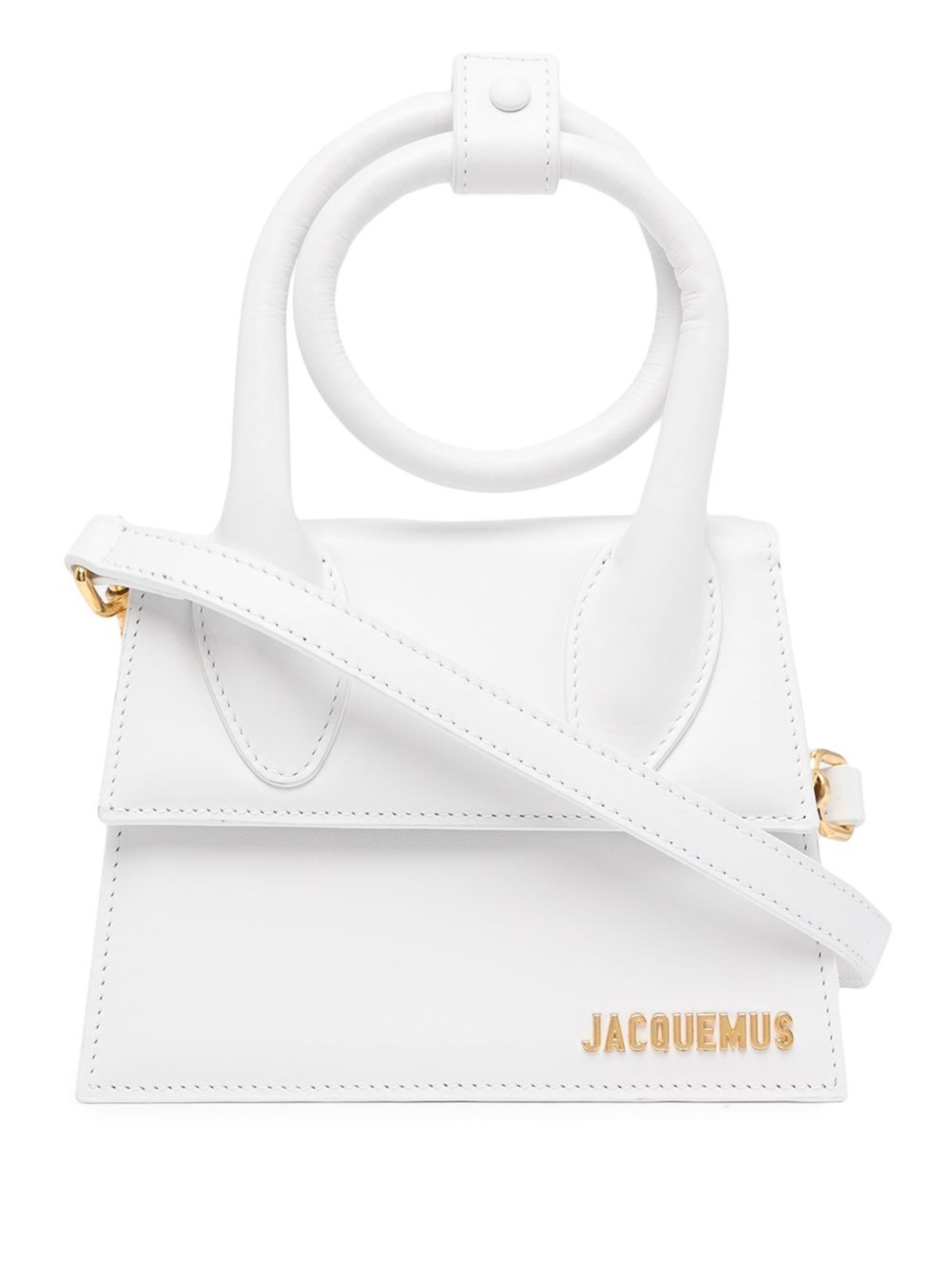 White Le Chiquito Noeud Top Handle Bag - 1