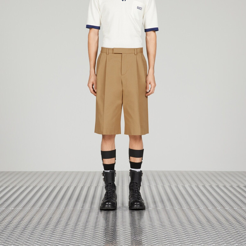 Cotton canvas shorts with embroidery 6