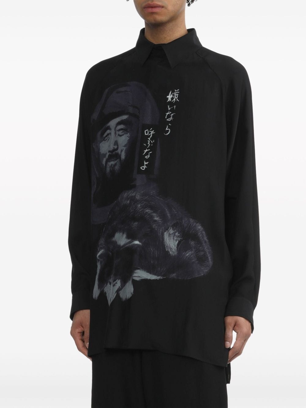 oversized silk shirt - 3