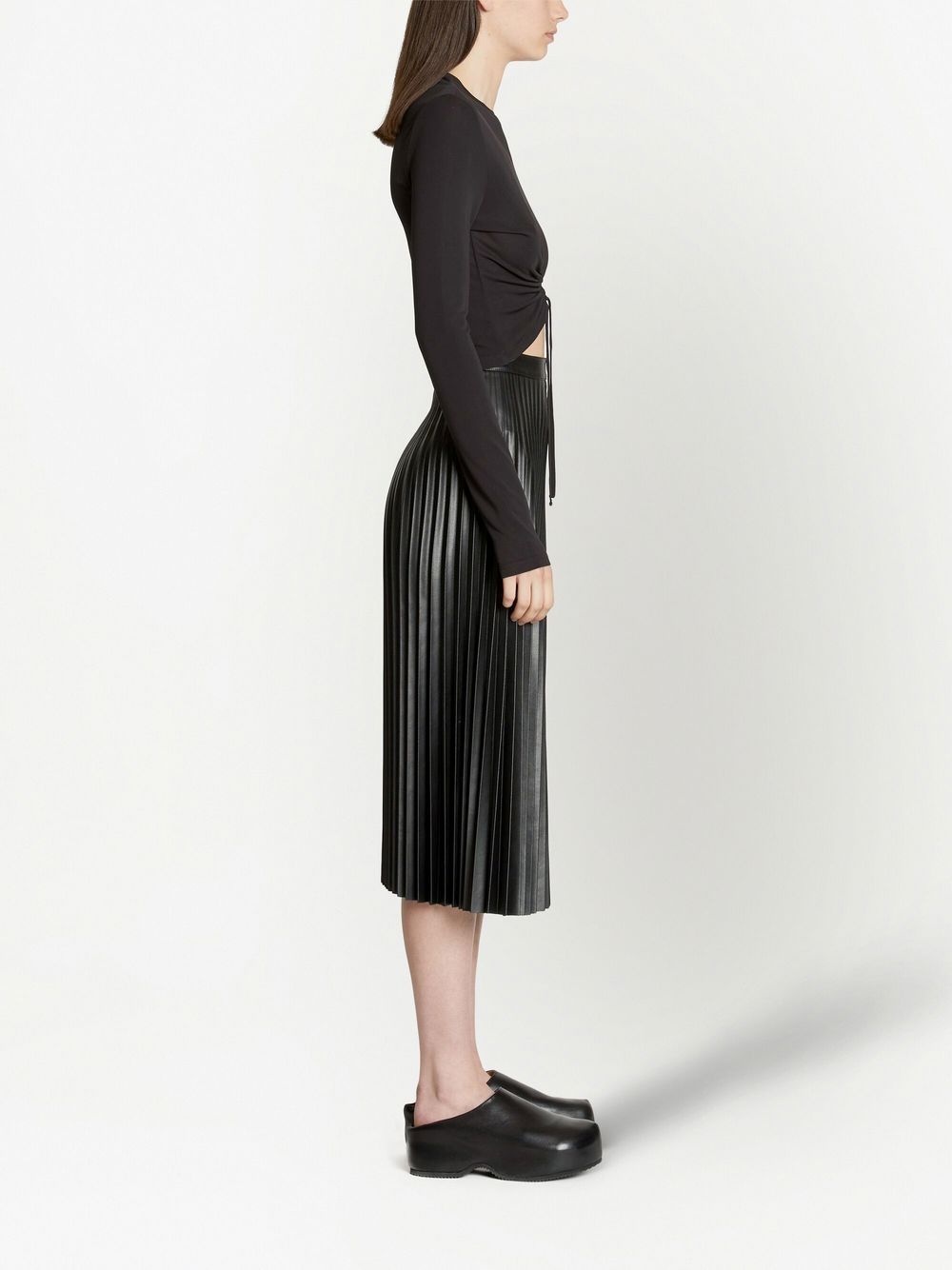 cropped cut-out drawstring top - 3
