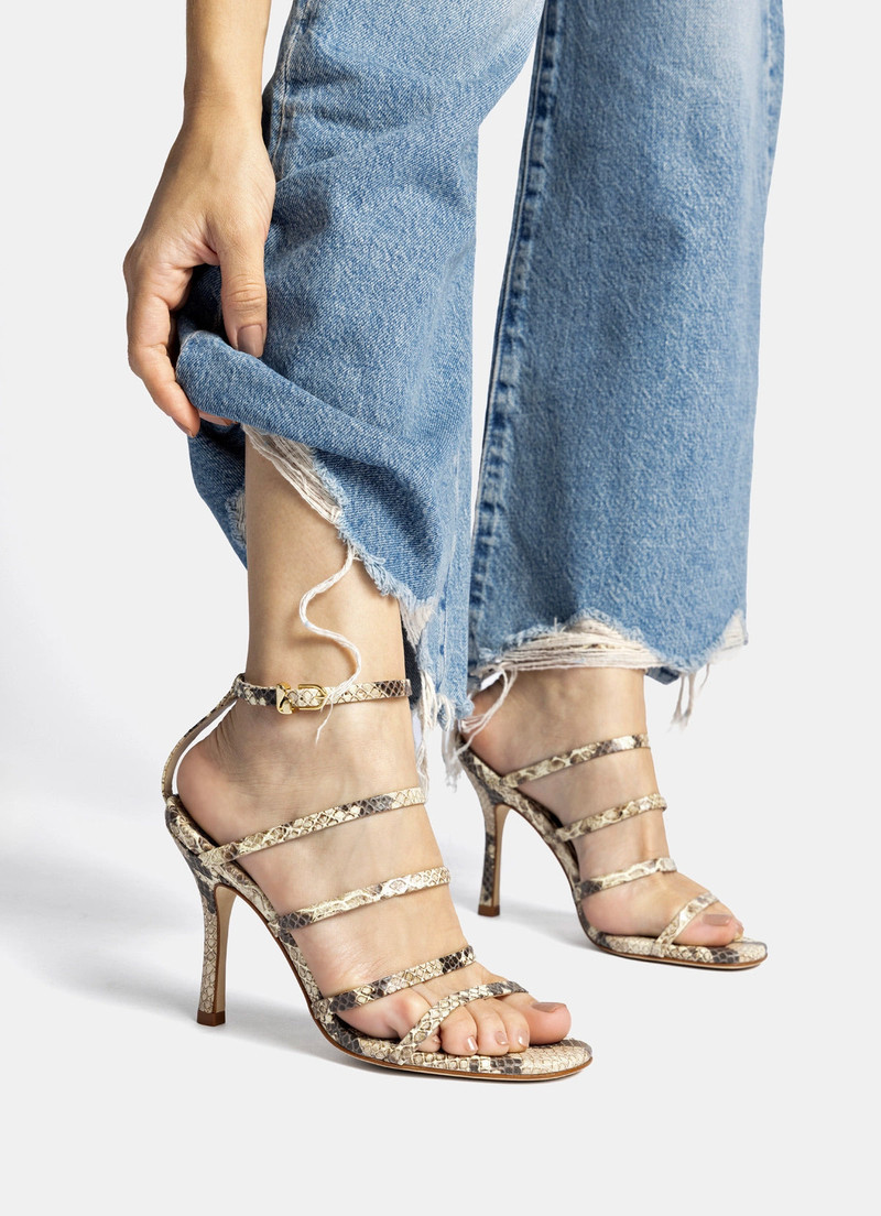 Larroudé Sasha Sandal In Natural Snake Leather outlook