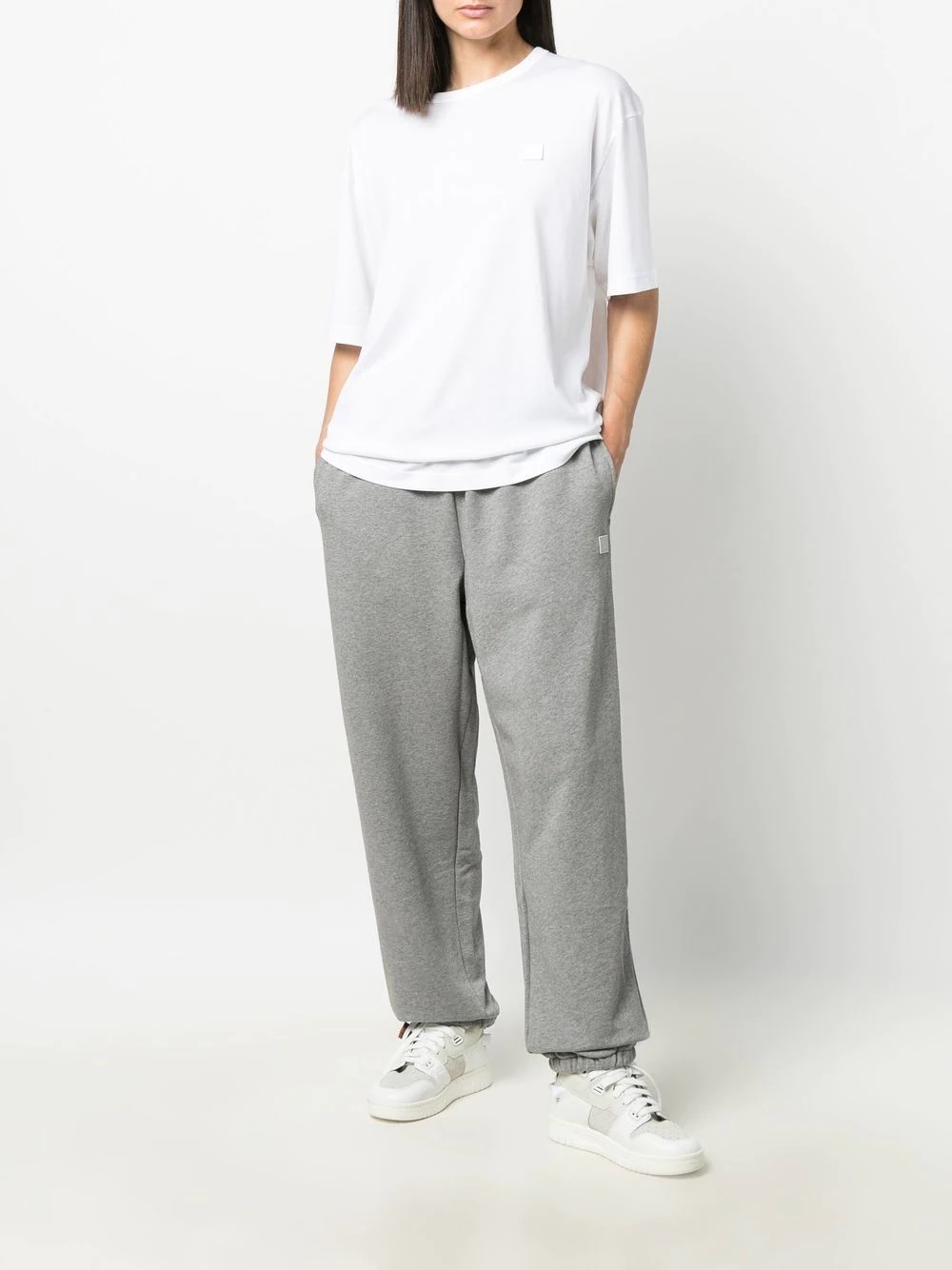 patch-detail cotton sweatpants - 3