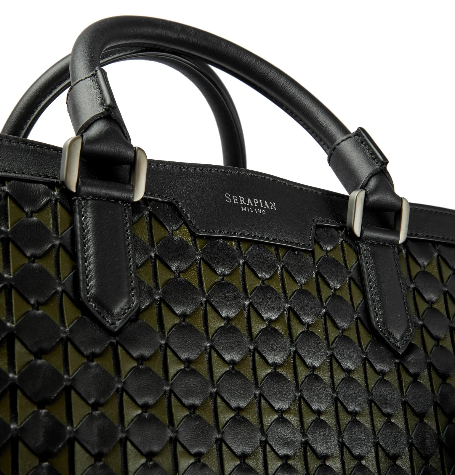 Woven Leather Tote Bag - 5