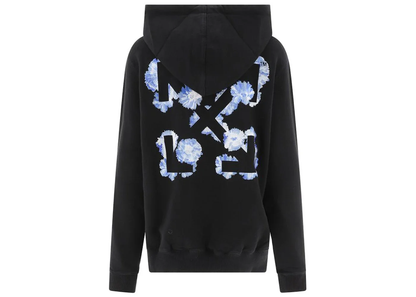 OFF-WHITE Women's Embroidered Floral Arrow Reg Hoodie Black - 1
