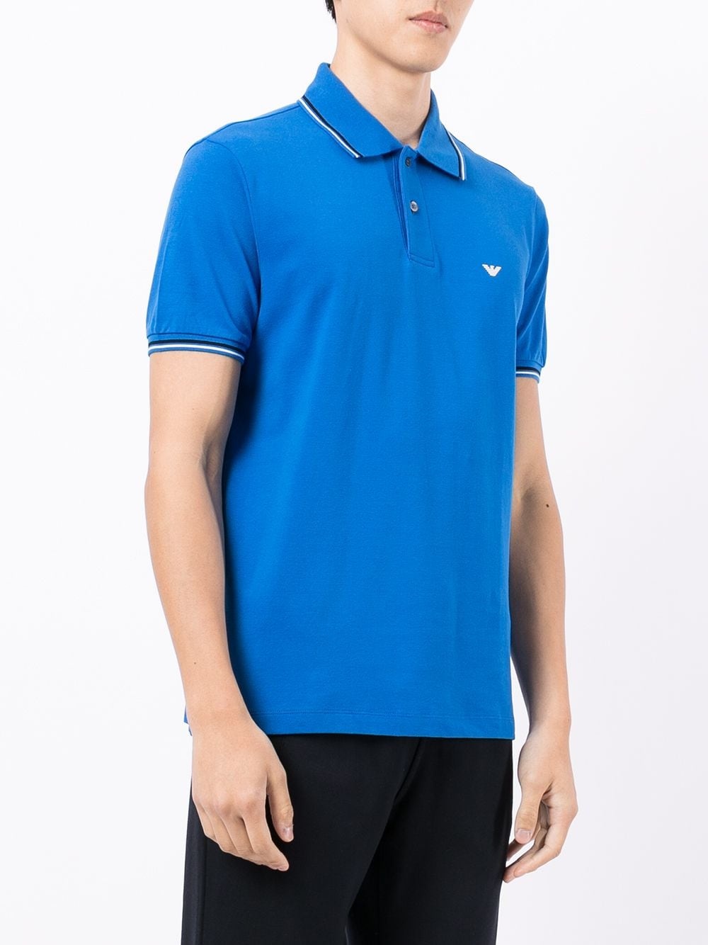 embroidered-logo short-sleeved polo shirt - 3