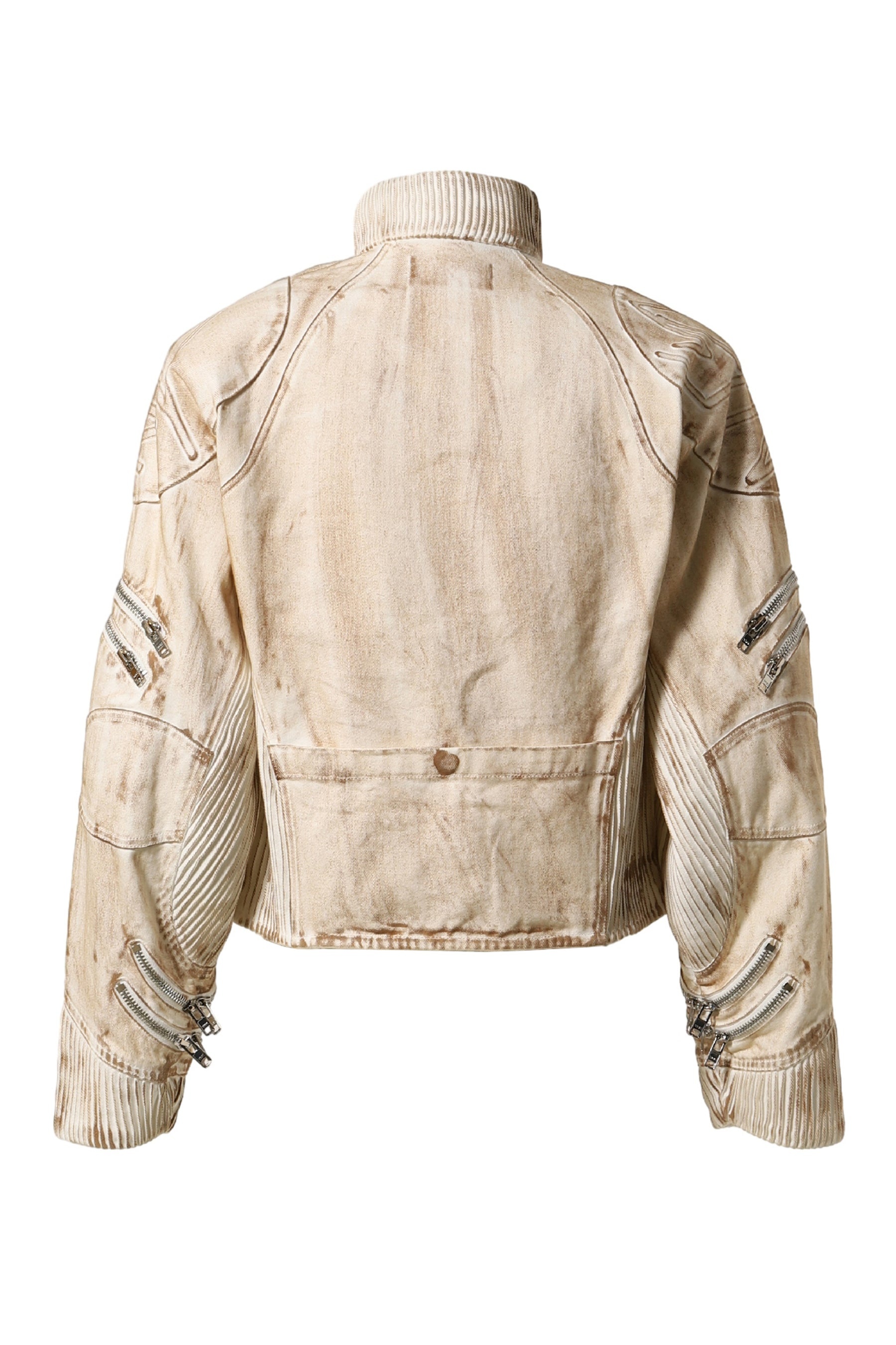 DENIM MOTORCYCLE JACKET / GRY - 2