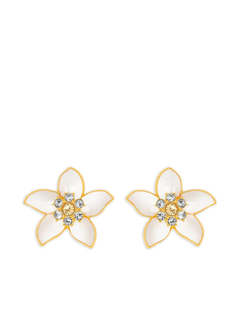 enamel jasmine earrings - 1