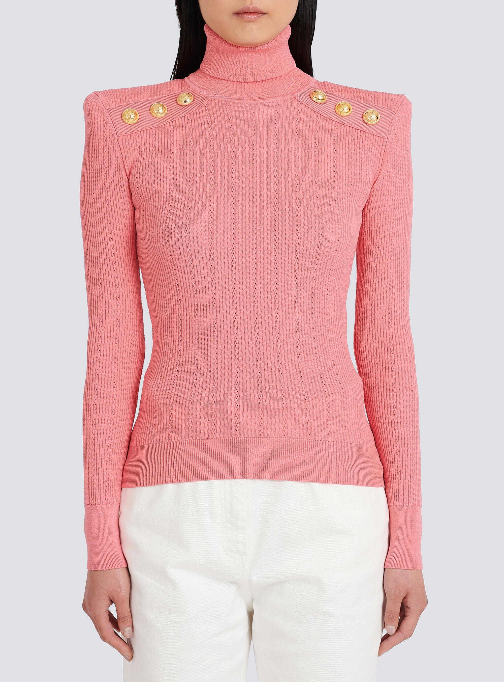 Eco-designed sweater with gold-tone buttons - 6
