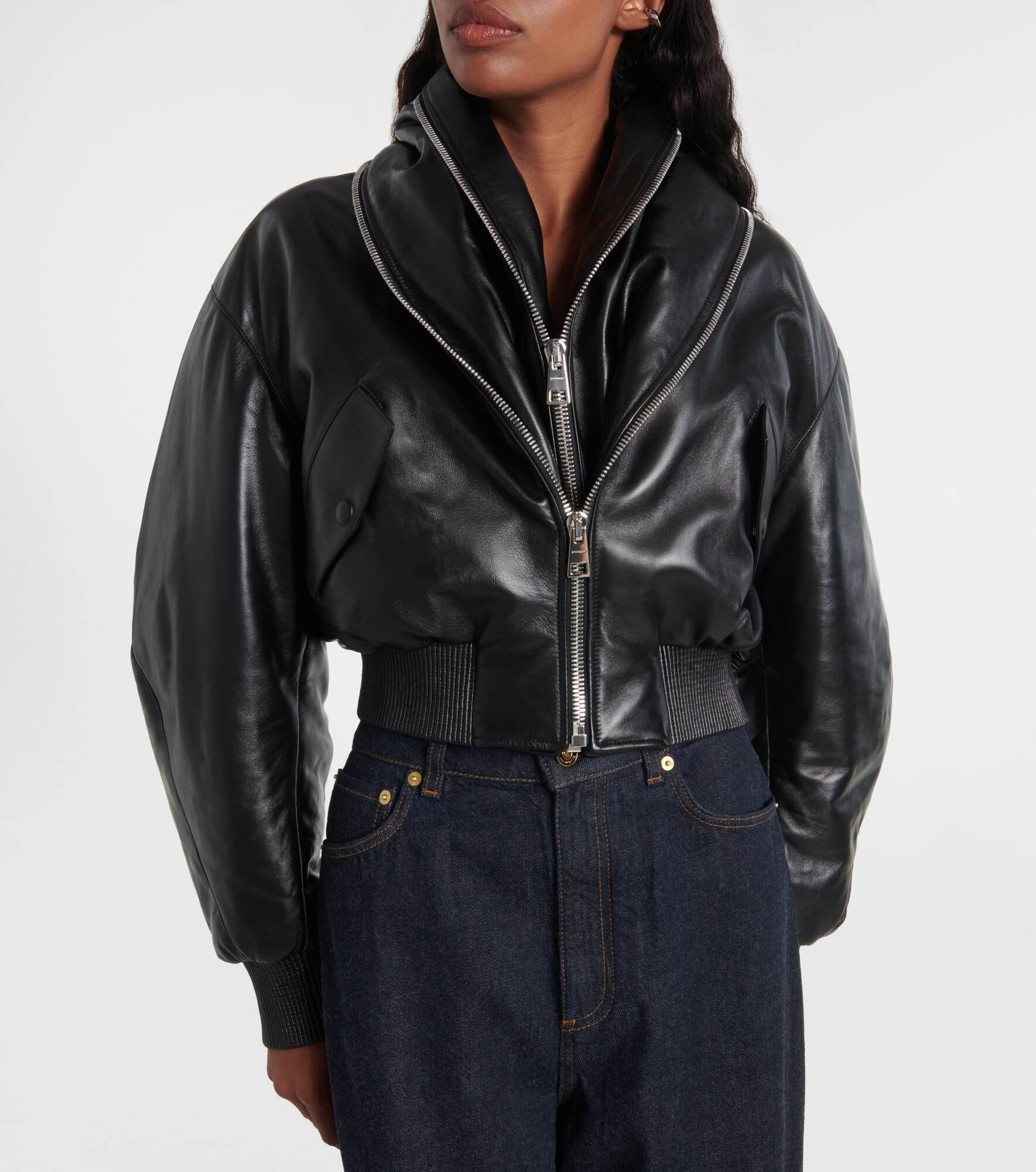 Leather bomber jacket - 6