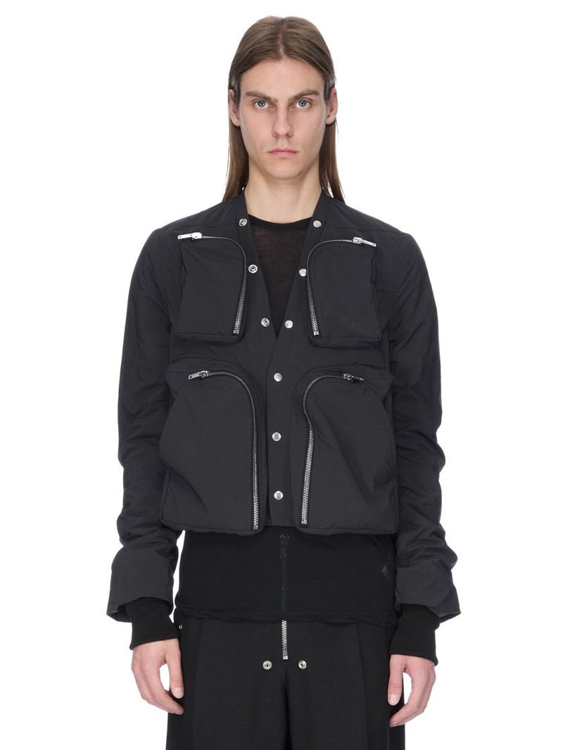 Black Cargo Bomber Jacket - 1