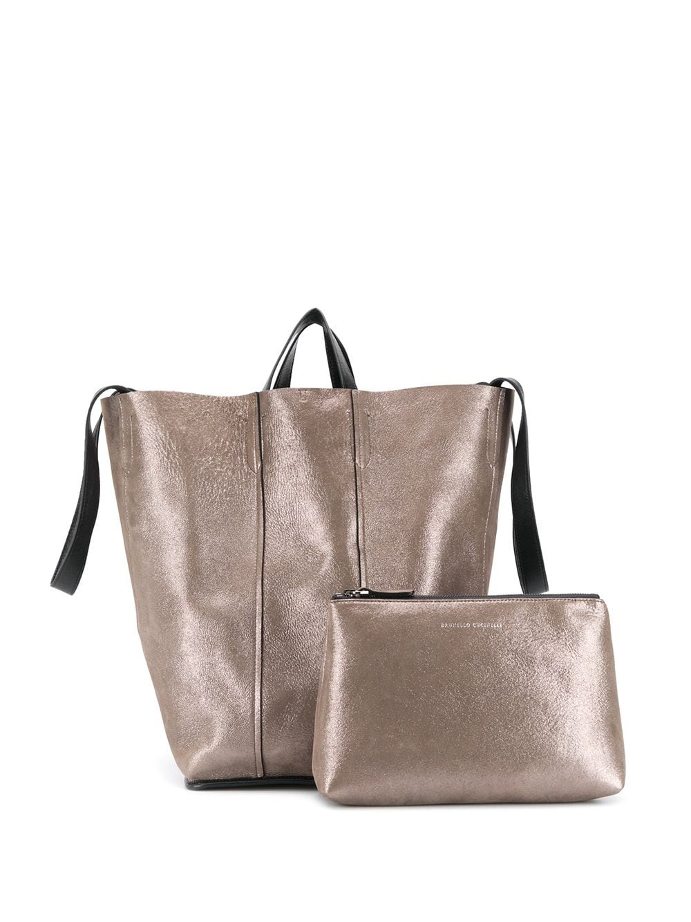 metallic-print tote bag  - 6