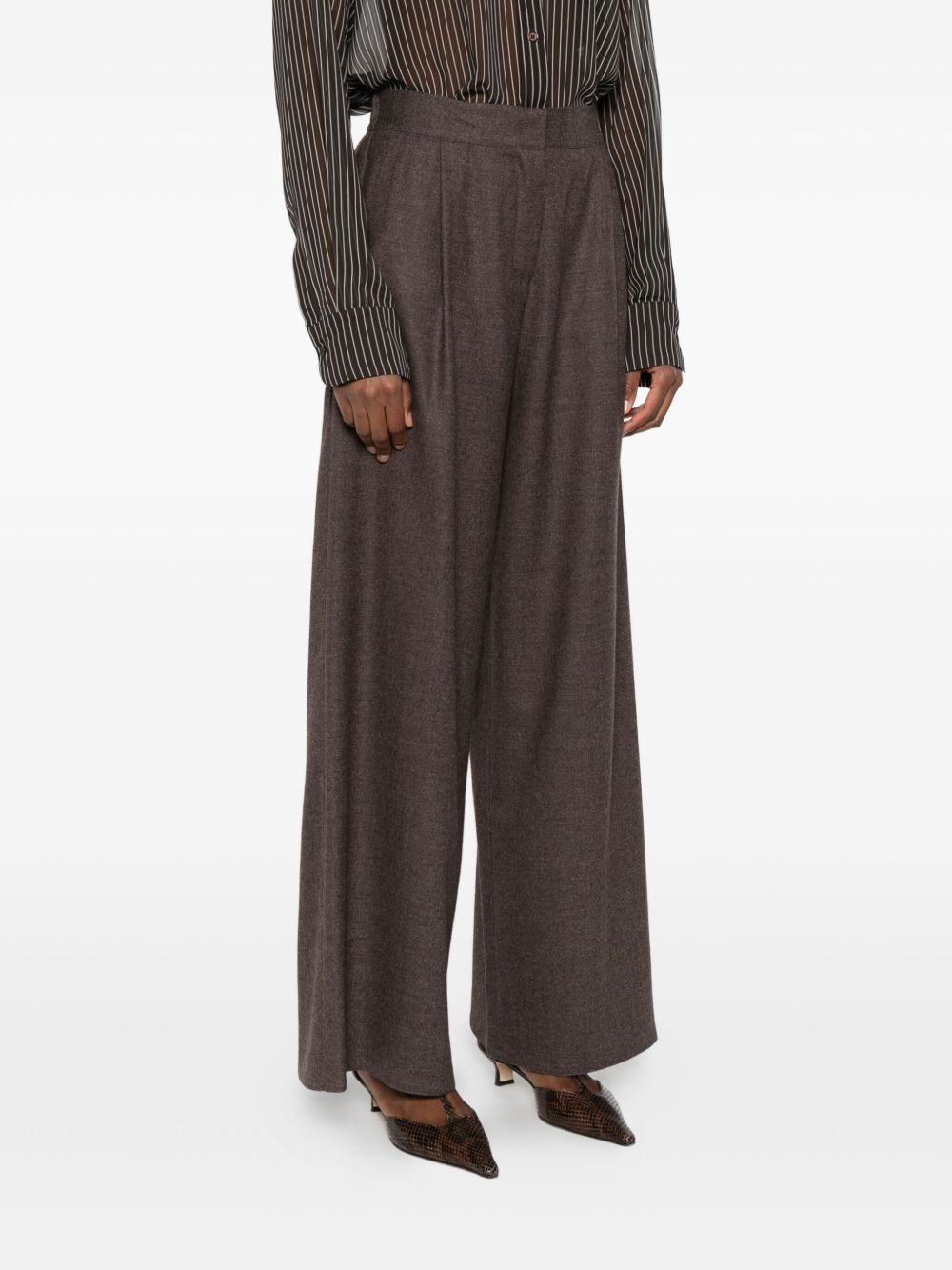 elasticated wool trousers - 3
