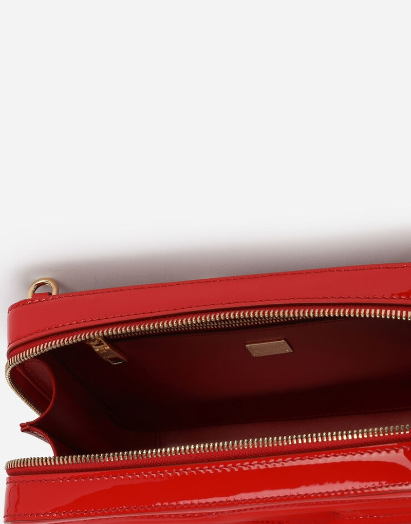 Medium patent leather camera bag with logo 5