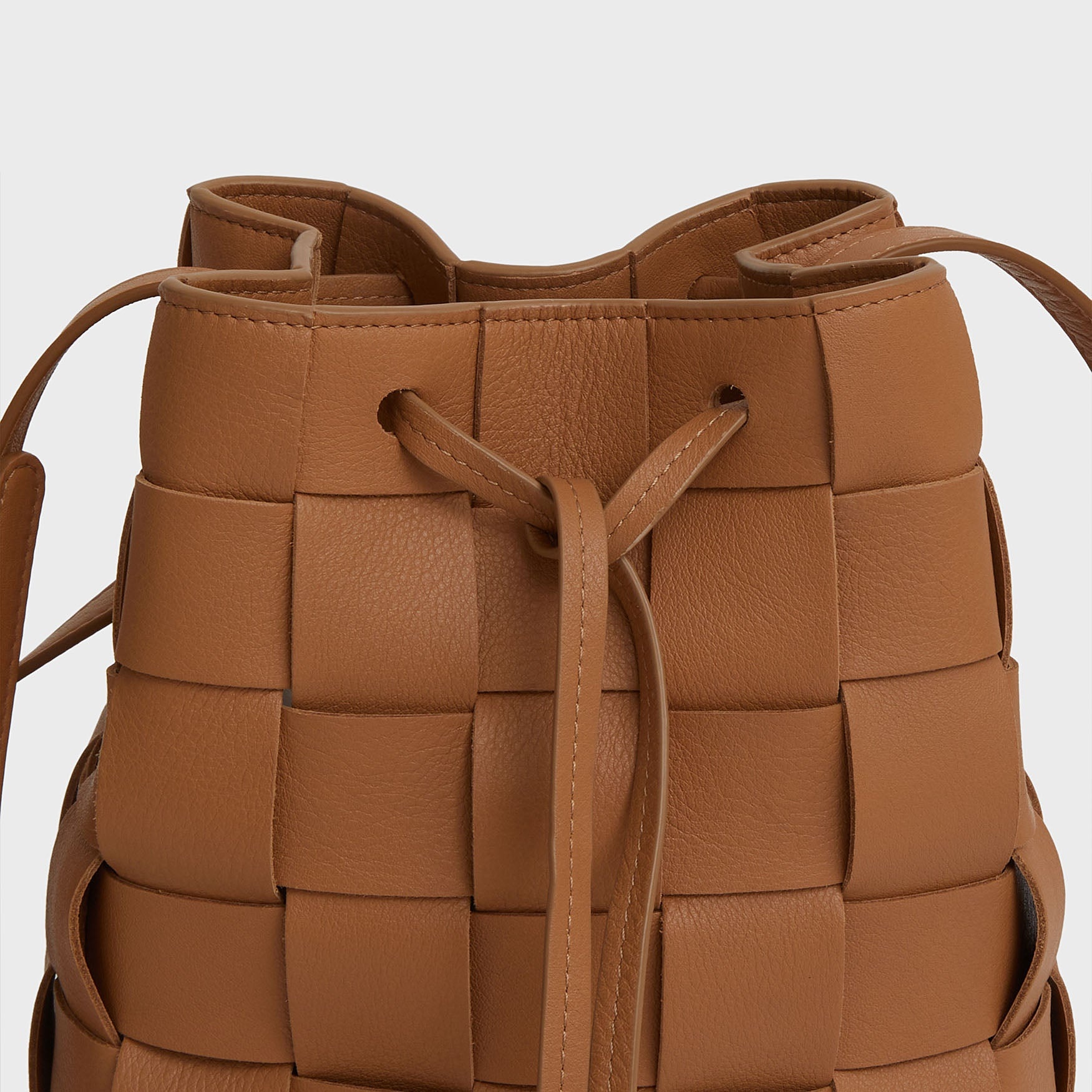UPCYCLED WOVEN MINI BUCKET BAG - 3