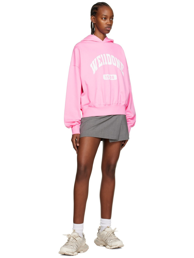 We11done Pink Old School Campus Hoodie outlook