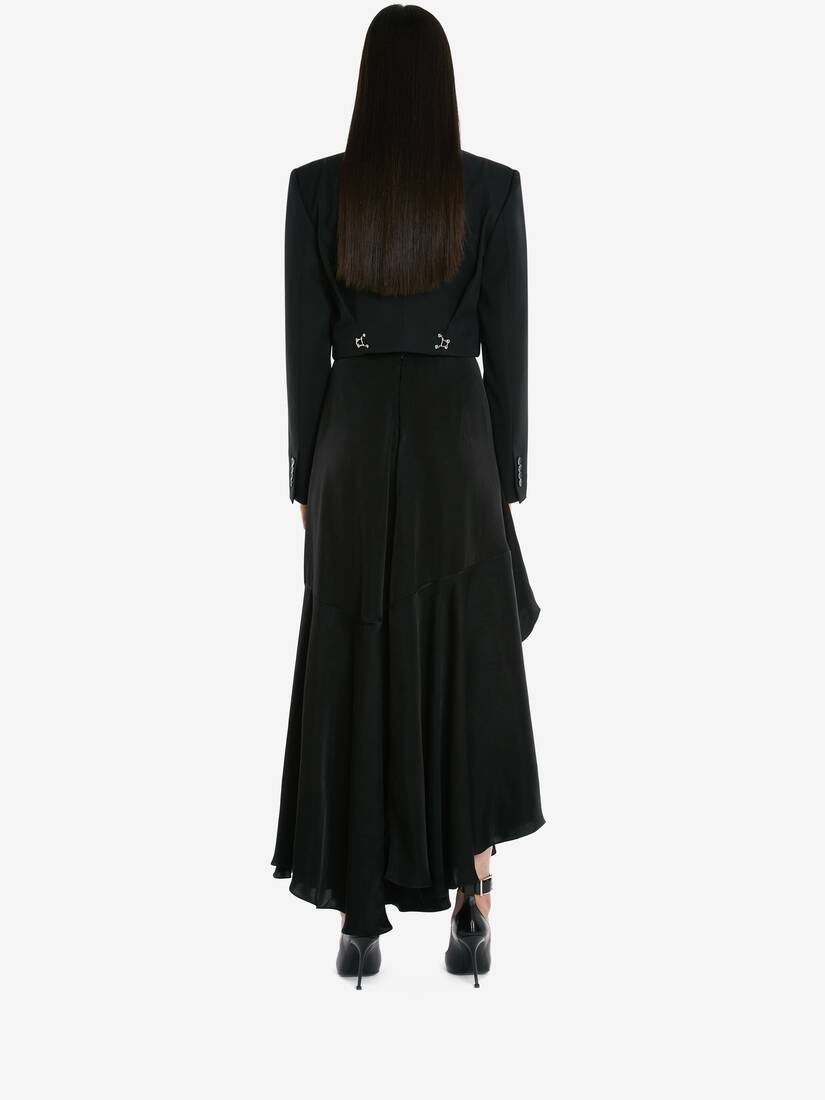 Barathea Cropped Jacket in Black - 4