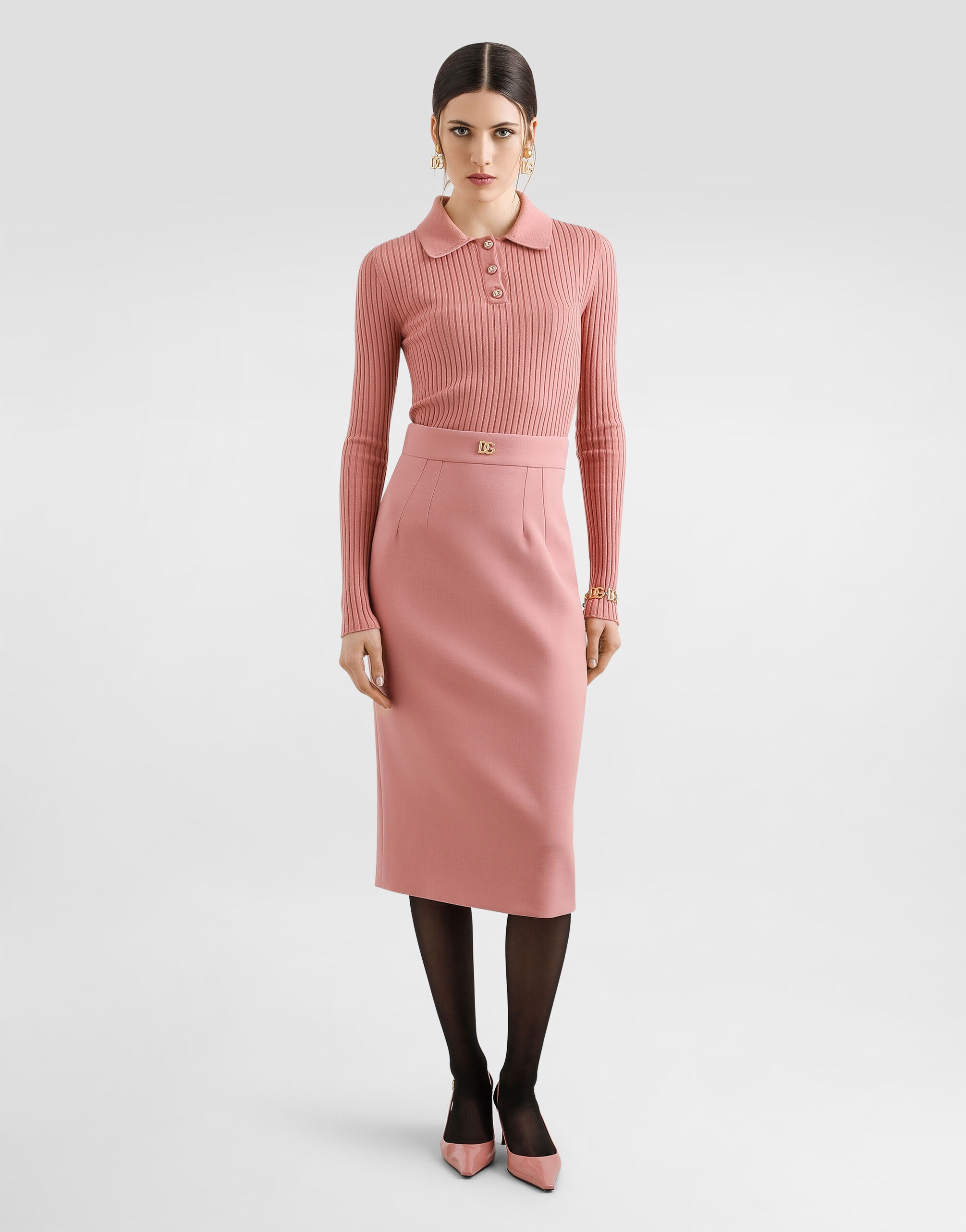 Ribbed wool polo-style sweater - 2
