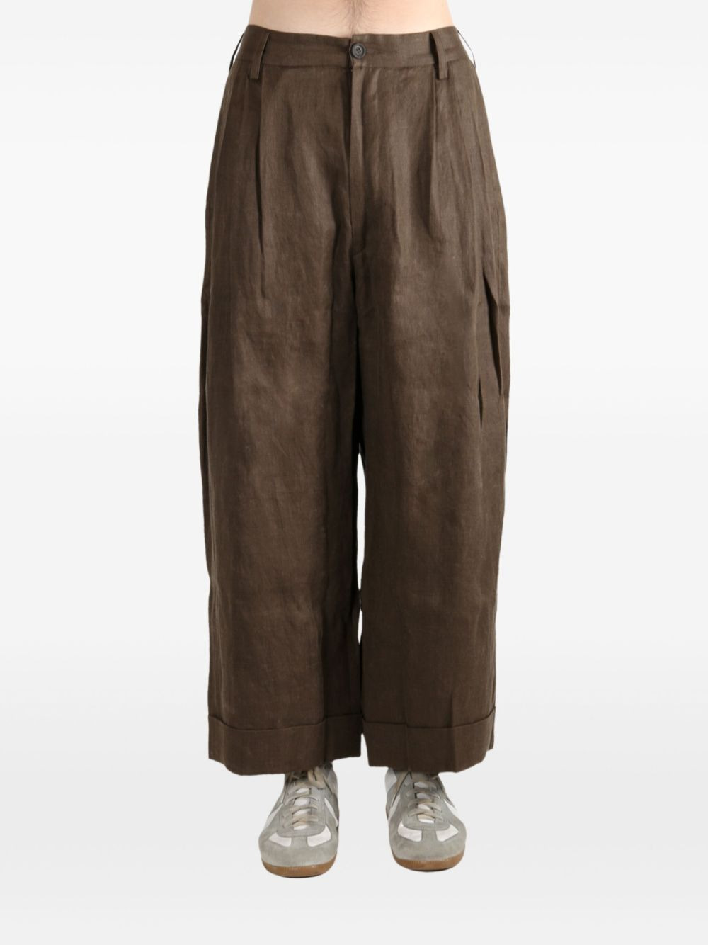 pleated patterned trousers - 2