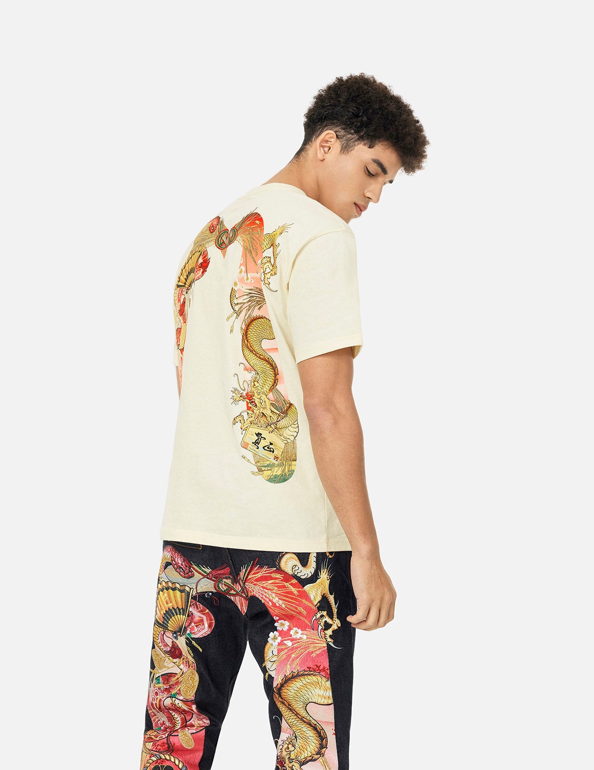 Soaring Snake Daicock Print Relax Fit T-shirt - 5
