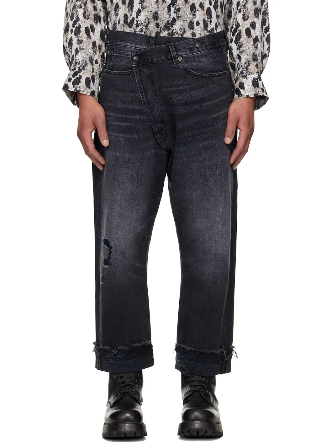 Black Crossover Jeans - 1