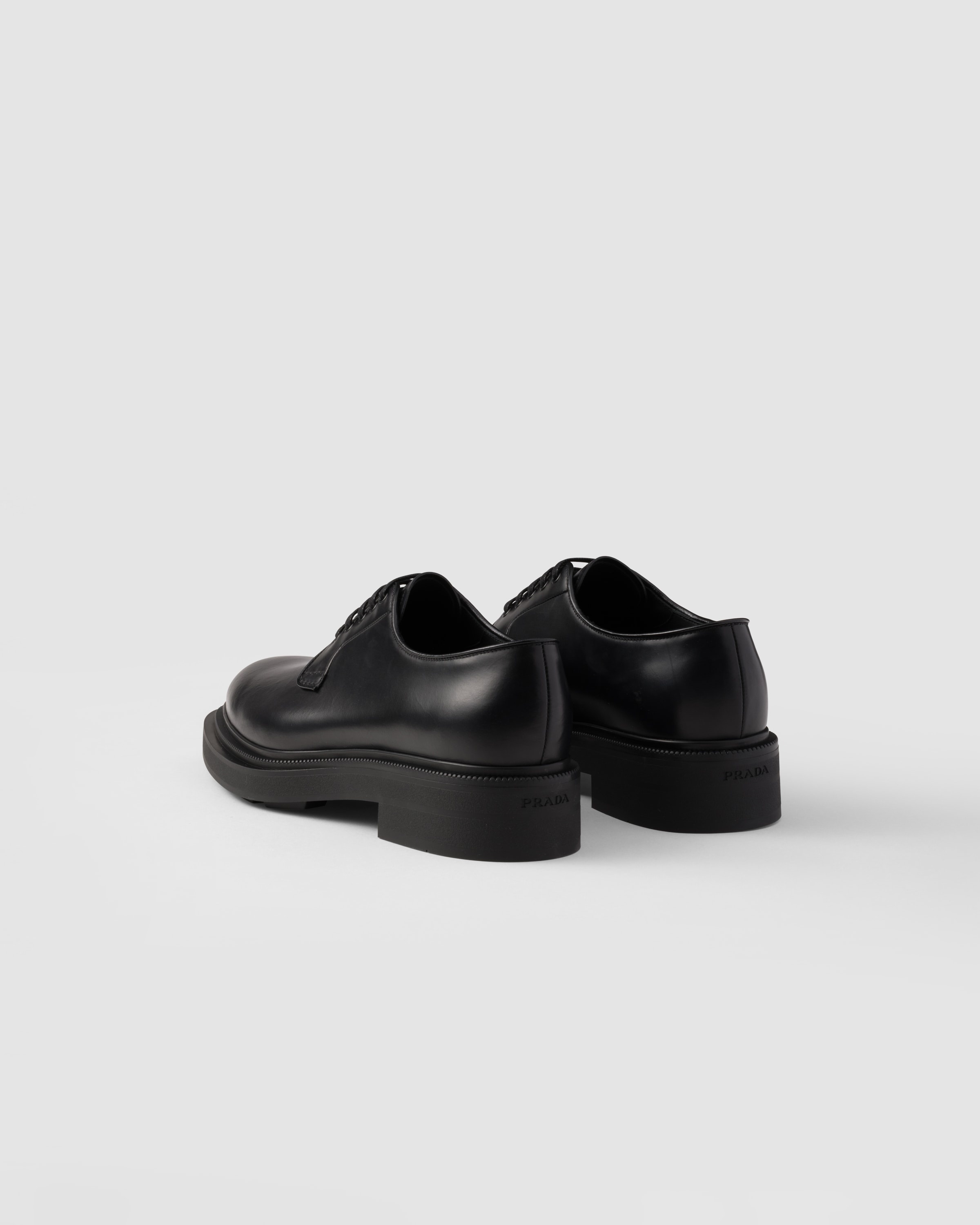 Brushed leather derby shoes - 4
