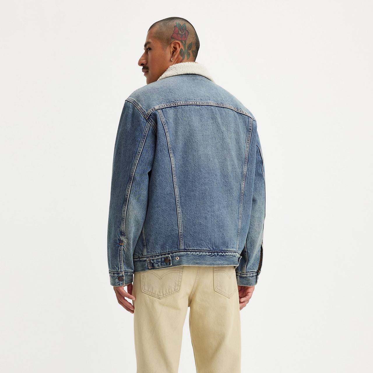 RELAXED FIT SHERPA TRUCKER JACKET - 4