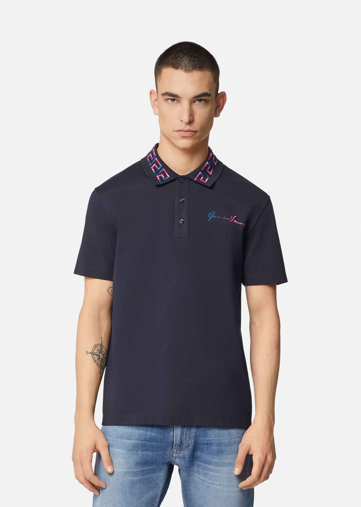 Greca Embroidered Polo Shirt - 2