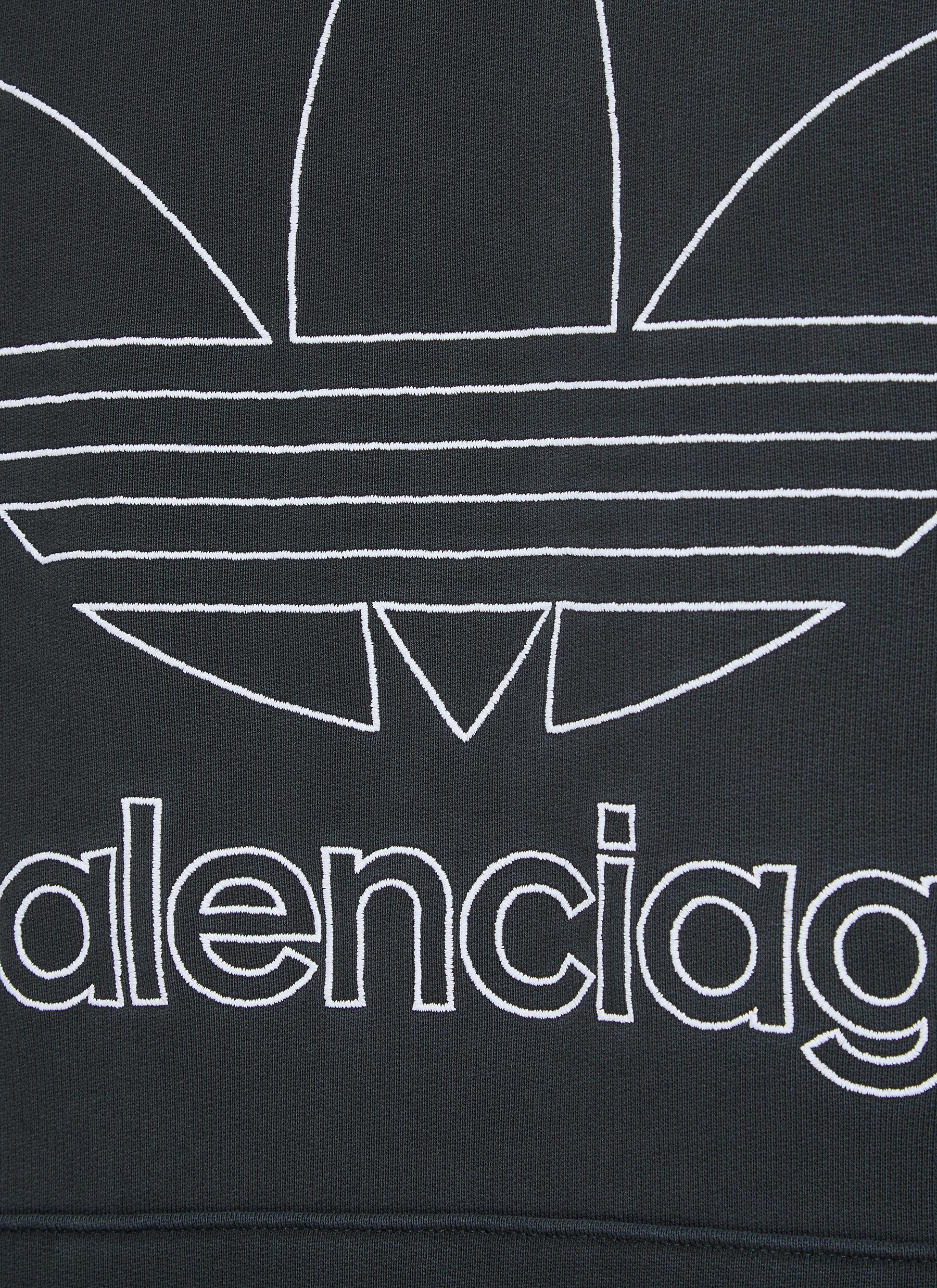 BALENCIAGA X ADIDAS TREFOIL LOGO SIDE STRIPE COTTON HOODIE