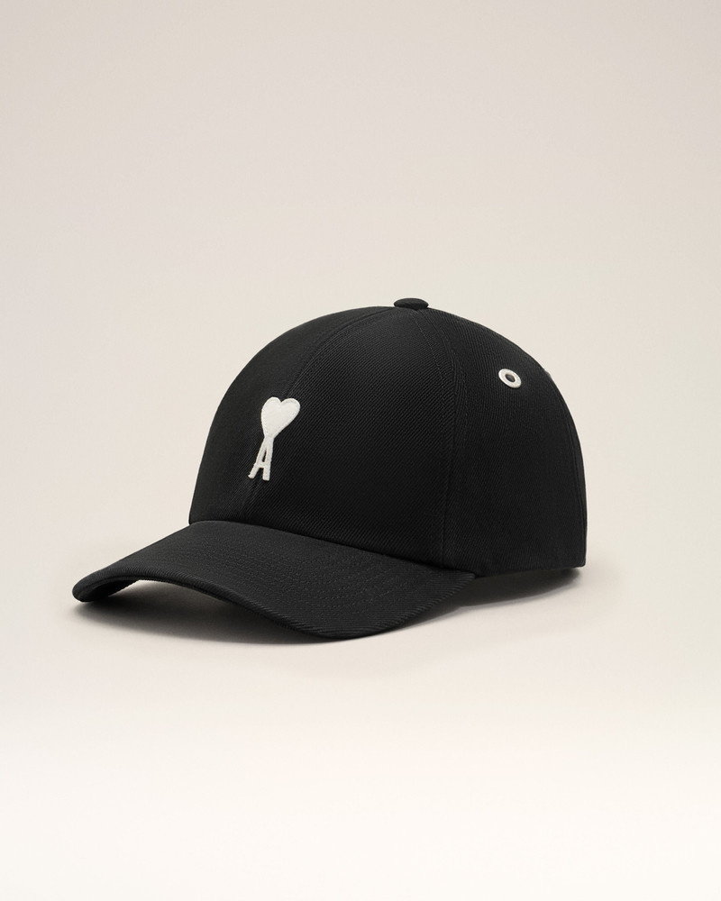 BLACK COTTON AMI DE COEUR FELT PATCH CAP 1