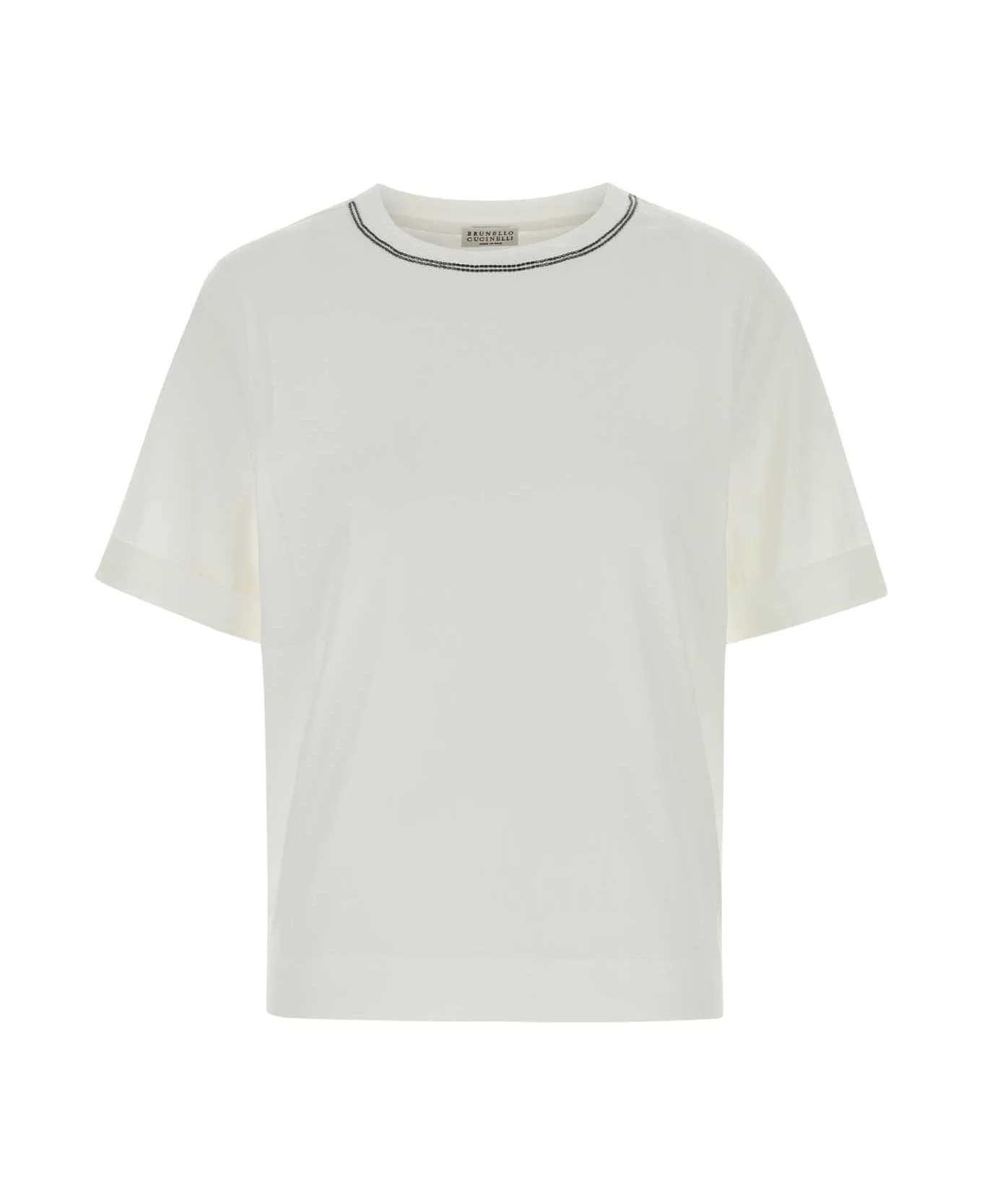 White Cotton T-shirt - 1
