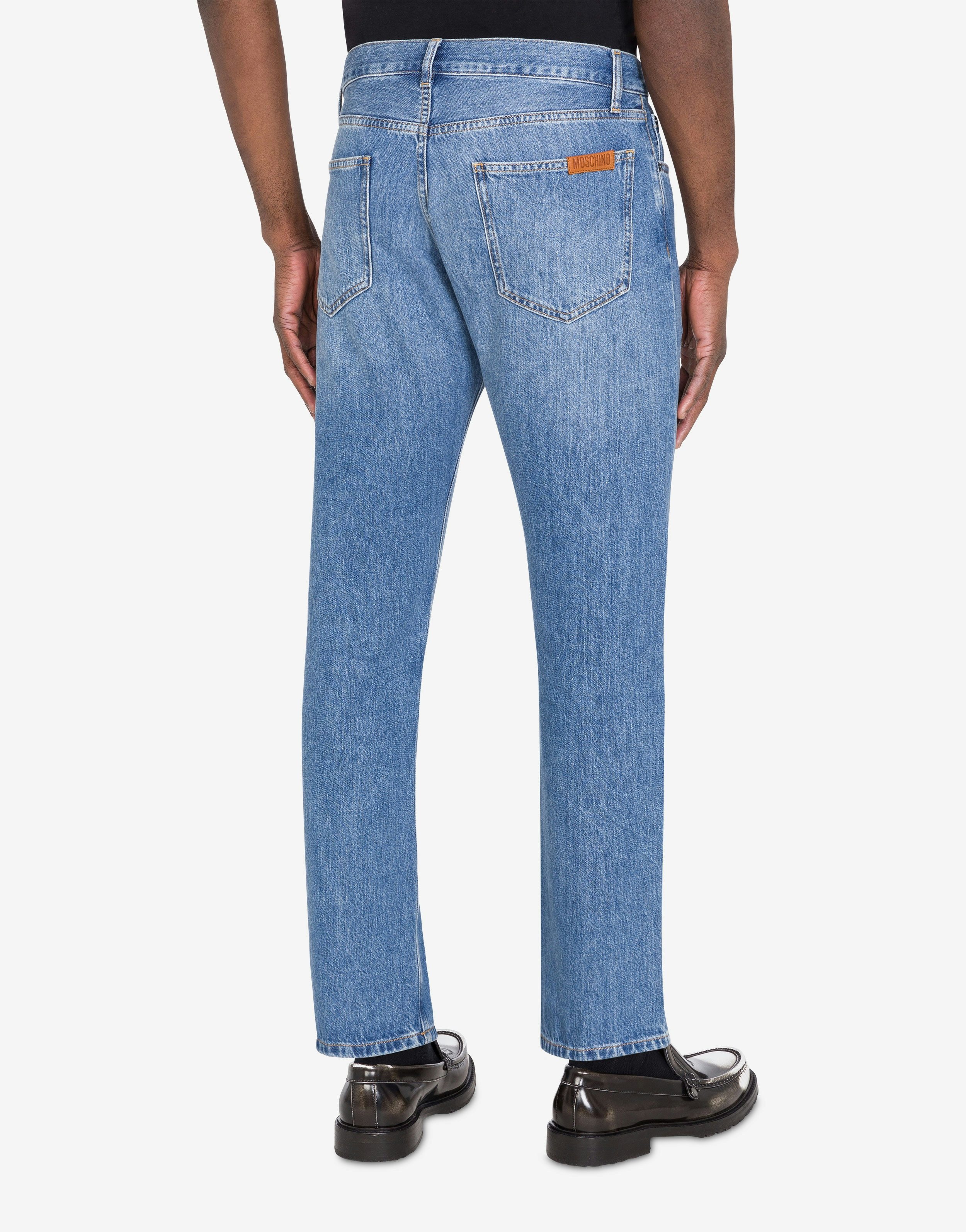 BLUE COTTON DENIM TROUSERS - 3