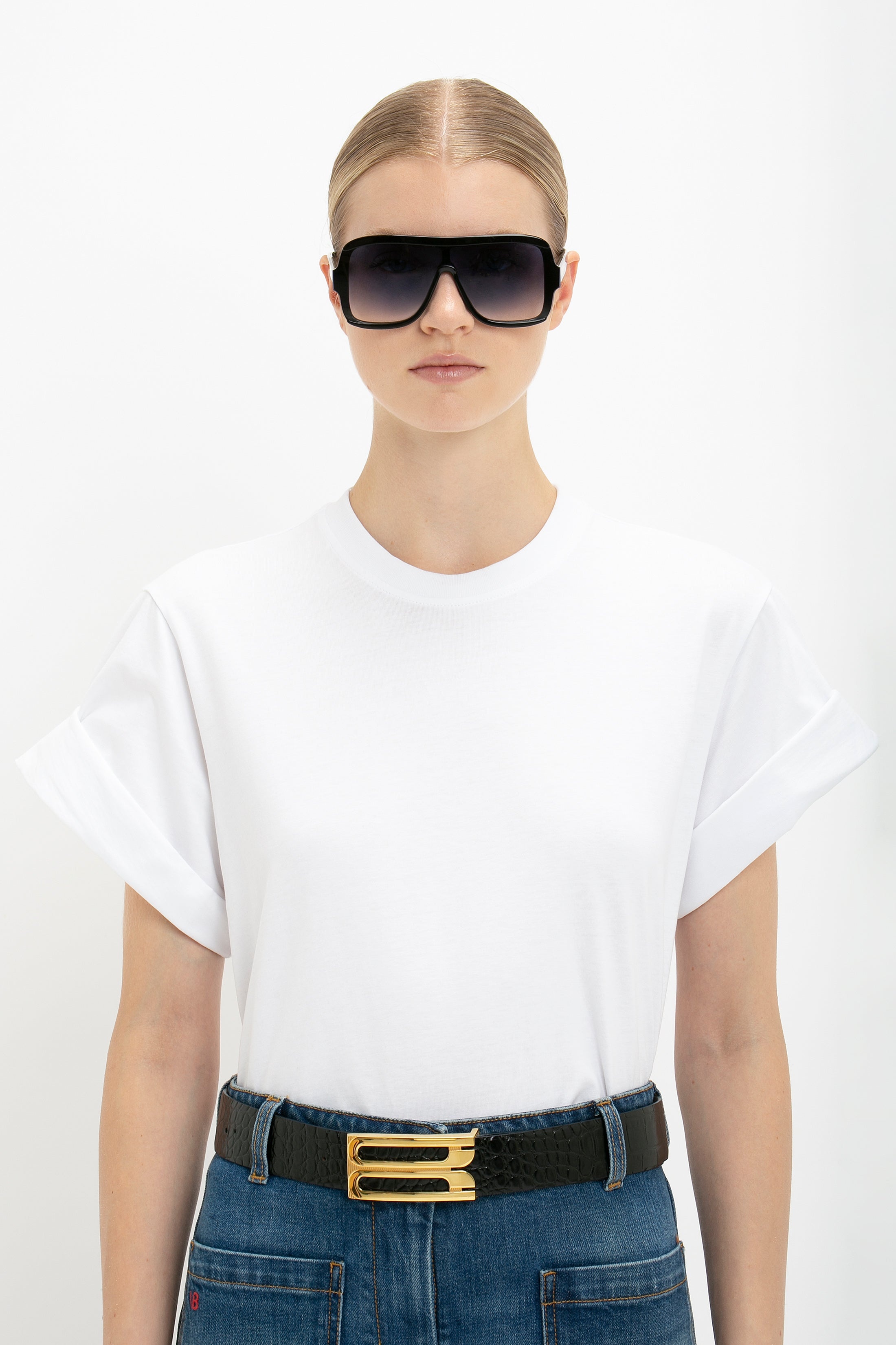 Asymmetric Relaxed Fit T-Shirt In White - 7