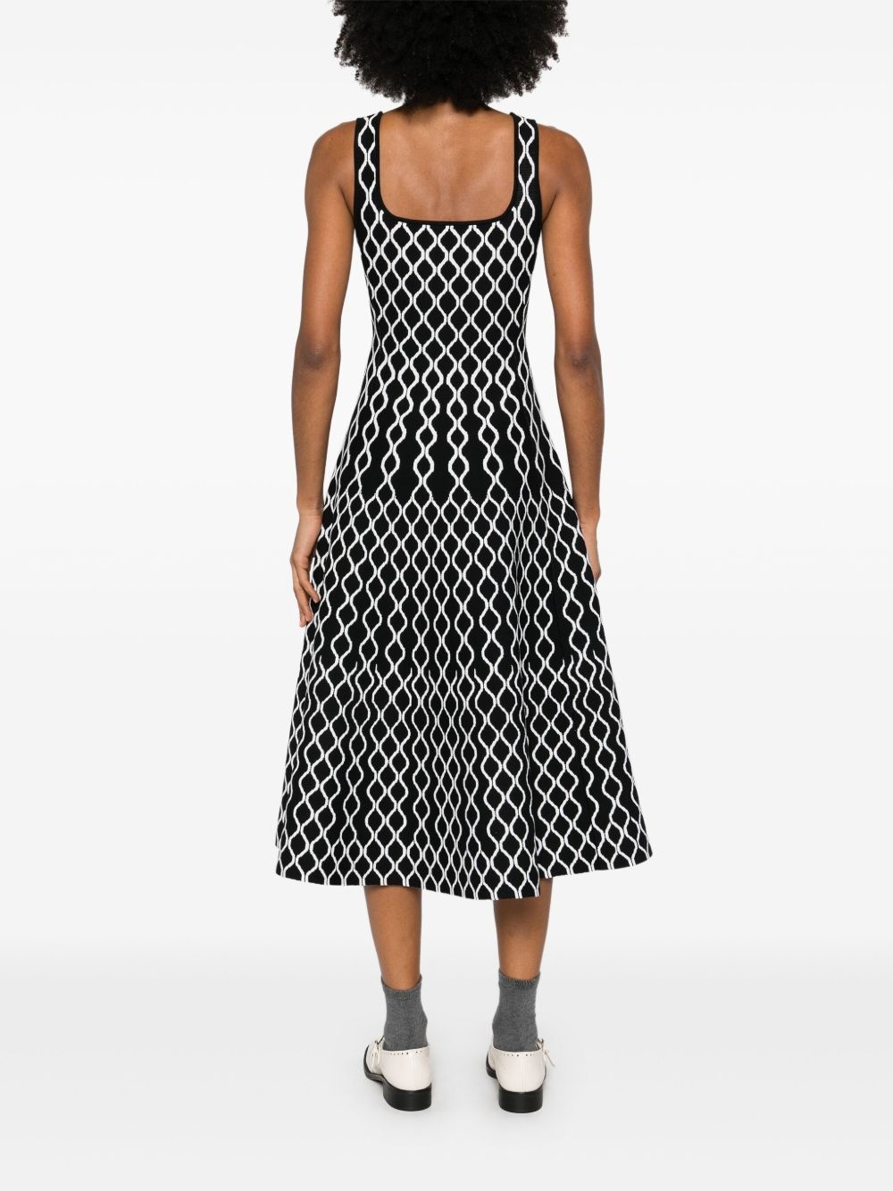 geometric-print midi dress - 4