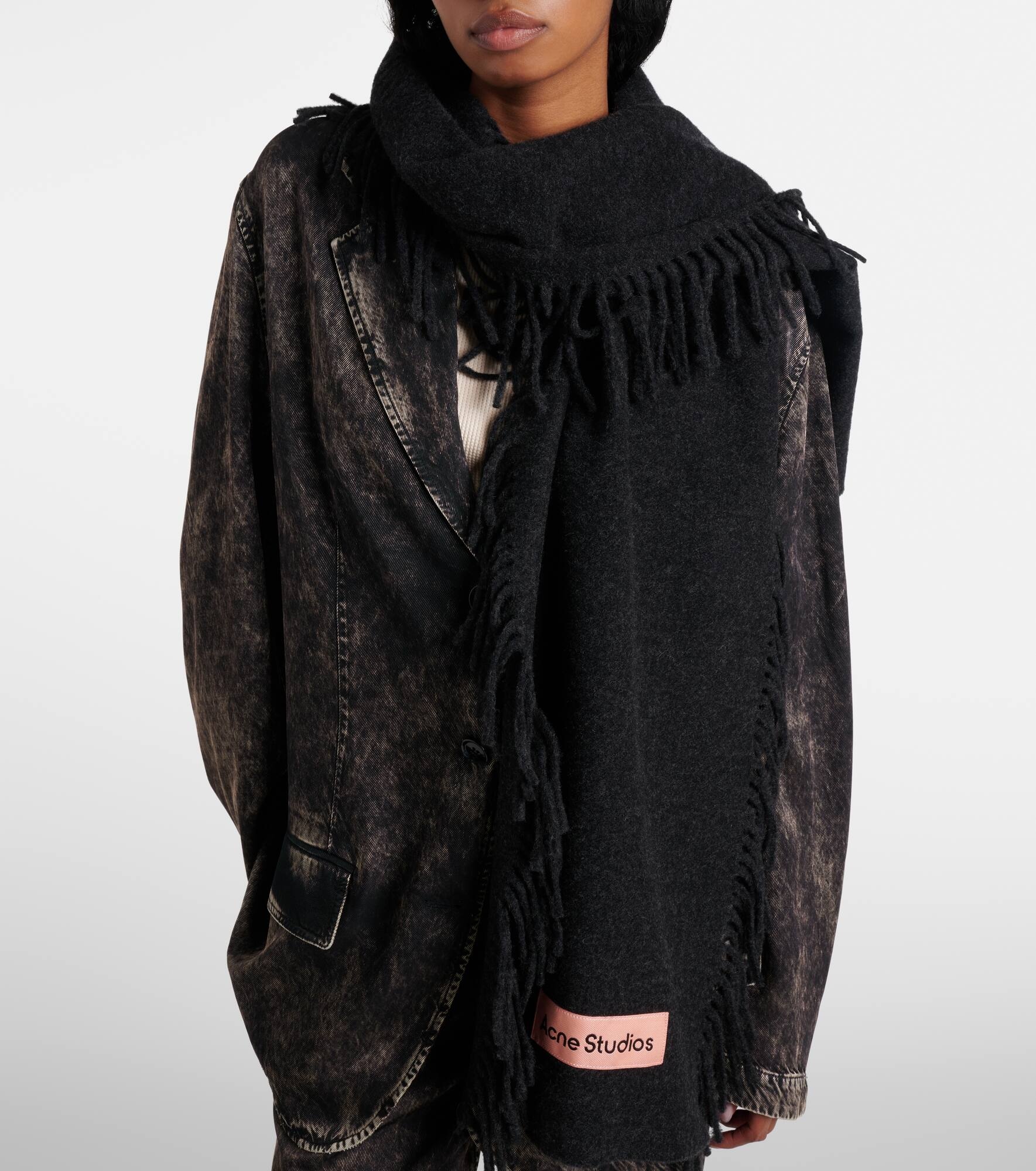 Fringed wool scarf - 3